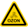 Gelbe Warnschilder für Warnhinweise vor Ozon