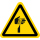Gelbe Warnschilder für Warnhinweise vor spitzem Gegenstand
