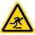 Gelbe Warnschilder für Warnhinweise vor Hindernissen am Boden