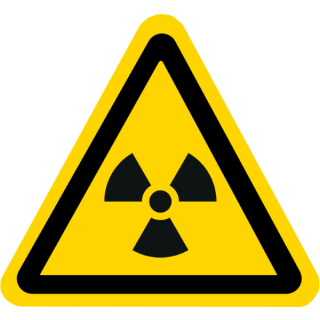 Gelbe Warnschilder radioaktive und ionisierende Strahlung