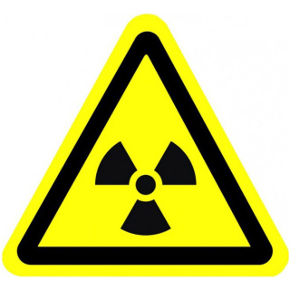 Gelbe Warnschilder radioaktive und ionisierende Strahlung 210  x 297 mm Kombischild 4 zum Stückpreis erhältlich