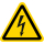Gelbe Warnschilder für Warnhinweise vor elektrischen Spannungen