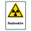 Warnschild Radioaktiv aus selbsklebend hochwertige Folie...