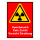 Warnschild Sperrbereich Kein Zutritt Vorsicht Strahlung aus PE-Folie mit transparenter Schutzabdeckung
