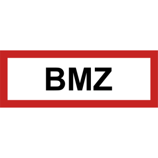 Selbstklebende Hinweisschilder für Brandschutzkennzeichnungen mit dem Text BMZ