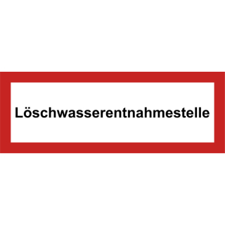 Selbstklebende Hinweisschilder für Brandschutzkennzeichnungen mit dem Text Löschwasserentnahmestelle
