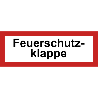 Selbstklebende Hinweisschilder für Brandschutzkennzeichnungen mit dem Text Feuerschutzklappe