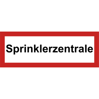 Selbstklebende Hinweisschilder für Brandschutzkennzeichnungen mit dem Text Sprinklerzentrale