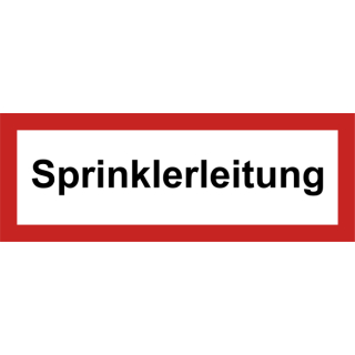 Selbstklebende Hinweisschilder für Brandschutzkennzeichnungen mit dem Text Sprinklerleitung