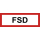 Selbstklebende Hinweisschilder für Brandschutzkennzeichnungen mit dem Text FSD