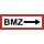 Selbstklebende Hinweisschilder für Brandschutzkennzeichnungen mit dem Text BMZ Pfeil rechts