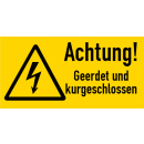 Warn- und Hinweisschilder elektrischer Spannung Achtung...