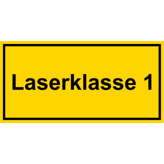 Warn- und Hinweisschilder elektrischer Spannung Laserklasse 1 gelbes Folienschild mit transparenter Schutzabdeckung
