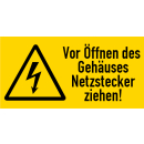 Warn- und Hinweisschilder elektrischer Spannung Vor...