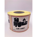Verpackungsetiketten zum Kennzeichnen von Lithiumbatterien in 110 x 120 mm UN 3481