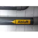 Rohrmarkierer nach DIN 2403 Ausführung B - 37 x 205 mm Text nach Wunsch in verschiedenen Farben Grund braun - Text weiß
