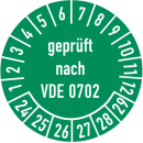 Prüfplaketten geprüft nach VDE 0702...