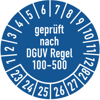 Prüfplaketten geprüft nach DGUV Regel 100-500 selbstklebend auf 10 Meter Rolle