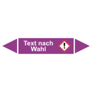 Rohrmarkierer mit GHS-Symbol nach DIN 2403 Text nach Wahl  - C - 25 x 155 mm  - Grund violett - Schrift weiß - ausrufezeichen 07 - rechts