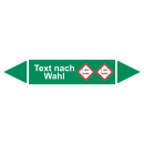 Rohrmarkierer mit 2 GHS-Symbolen nach DIN 2403 Text nach...