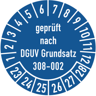 Prüfplaketten geprüft nach DGUV Grundsatz 308-002 selbstklebend auf 10 Meter Rolle