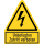 Selbstklebendes Warnkombischild für Elektrokennzeichnung "Unbefugten Zutritt verboten"