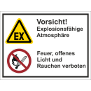 Kombischild "Vorsicht explosionsfähige...