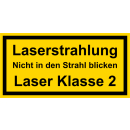 Gelbe Hinweisschilder für die Laserkennzeichung...