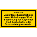 Gelbe Hinweisschilder für die Laserkennzeichung...