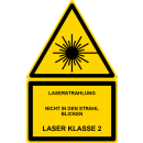 Gelbe Hinweisschilder für die Laserkennzeichung...