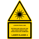 Gelbe Hinweisschilder für die Laserkennzeichung...