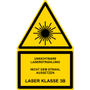 Gelbe Hinweisschilder für die Laserkennzeichung...