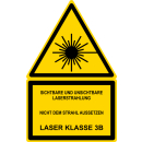 Gelbe Hinweisschilder für die Laserkennzeichung...