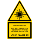 Gelbe Hinweisschilder für die Laserkennzeichung...