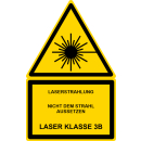 Gelbe Hinweisschilder für die Laserkennzeichung...