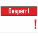 Kennzeichnungsschilder zur Materialprüfung gesperrt...