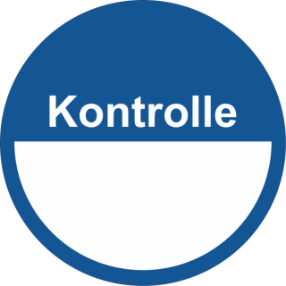 Runde Qualitätsetiketten zur Materialprüfung - Kontrolle - blau