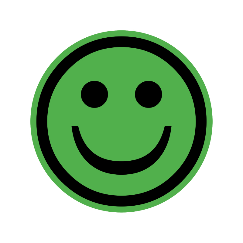 Aufkleber grüner Smiley für Qualitätsprüfungen günstig im ex