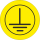 Runde Leiterkennzeichen für elektrische Betriebsmittel-Schutzleiter gelb schwarz