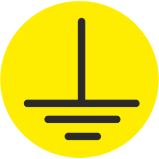 Runde Leiterkennzeichen für elektrische Betriebsmittel-Erde gelb schwarz