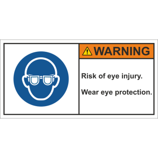 Produktsicherheitsschilder zur Maschinenkennzeichnung - Warning Risk of eye injury - Wear eye protection