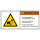 Produktsicherheitsschilder zur Maschinenkennzeichnung - Warnung Verletzungsgefahr an beweglichen Teilen - Schutzvorrichtung nicht entfernen - Vor Servicearbeiten Hauptschalter ausschalten