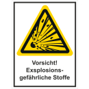 Kombi-Warnschild Explosionsgefährliche Stoffe -...