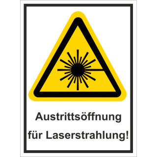Kombi-Warnschild Laserstrahlung - selbstklebende Folie mit transparentem Schutzlaminat