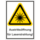 Kombi-Warnschild Laserstrahlung - selbstklebende Folie...