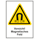 Kombi-Warnschild Magnetisches Feld - selbstklebende Folie...