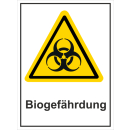 Kombi-Warnschild Biogefährdung - selbstklebende...