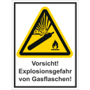 Kombi-Warnschild Gasflaschen explosionsgefahr -...