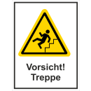 Warnkombischild Vorsicht Treppe Sturzgefahr -...