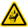 Gelbe Warnschilderer - Quetschgefahr der Hand zwischen den Werkzeugen und einer Presse